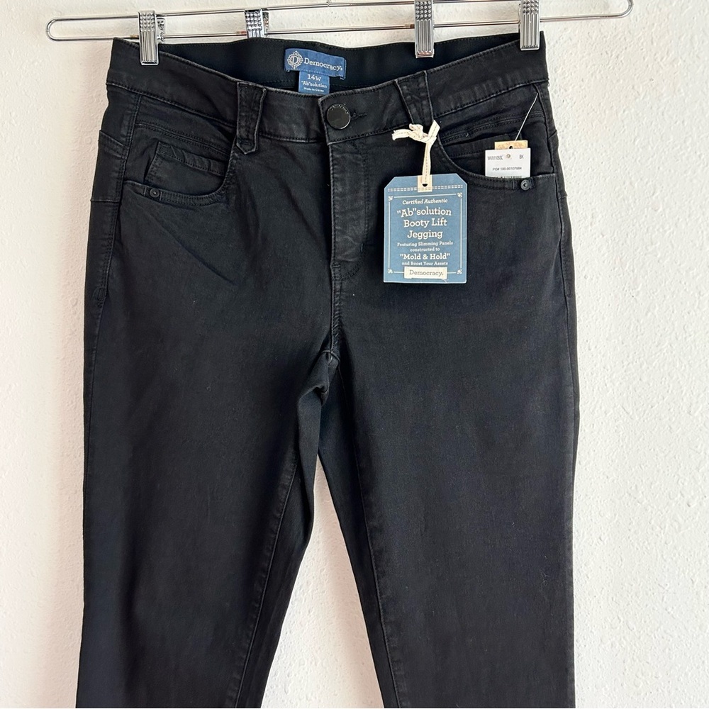 Democracy Jegging Jeans Women's Plus Size 14W Black Denim Stretch Booty Lift - Picture 2 of 11